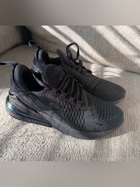 Nike Air Max 270 Triple Black Athletic Shoes